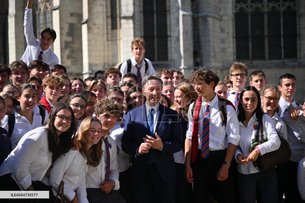 President Macron Visits Pontlevoy Abbey - Pontlevoy