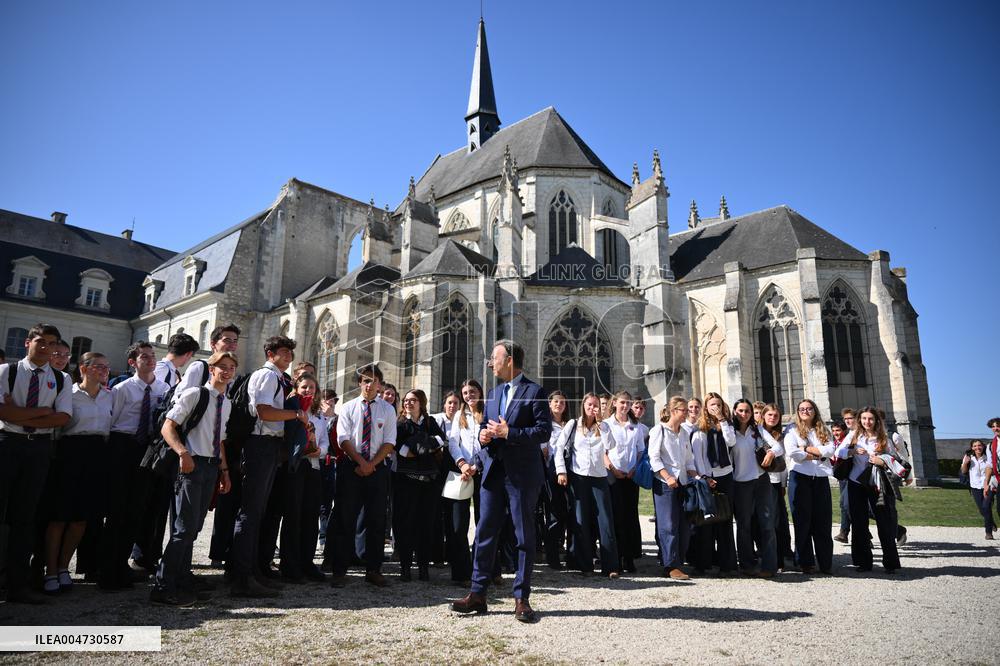 President Macron Visits Pontlevoy Abbey - Pontlevoy