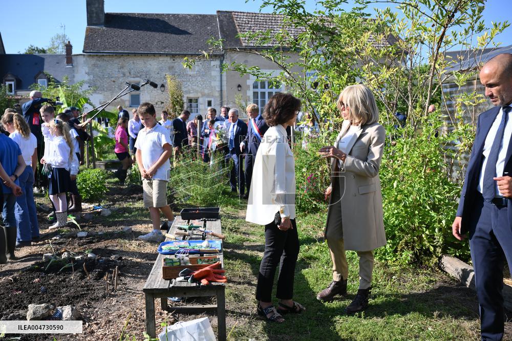 President Macron Visits Pontlevoy Abbey - Pontlevoy