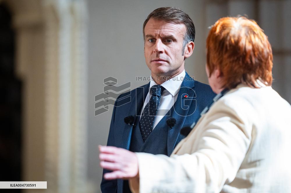 Macron Inauguration of The Towers of Notre-Dame Cathedral - Paris