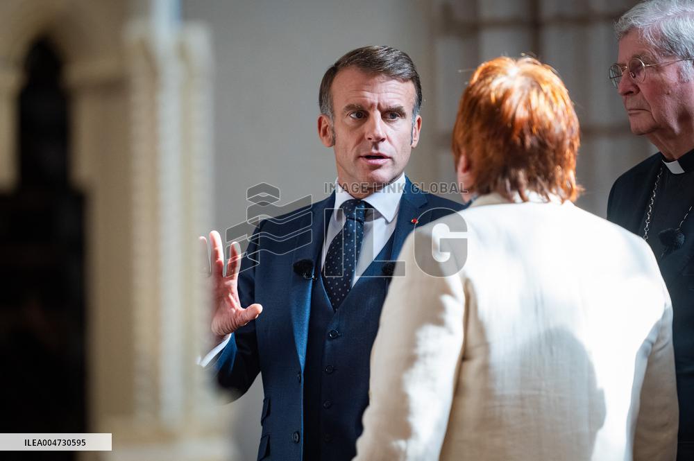 Macron Inauguration of The Towers of Notre-Dame Cathedral - Paris