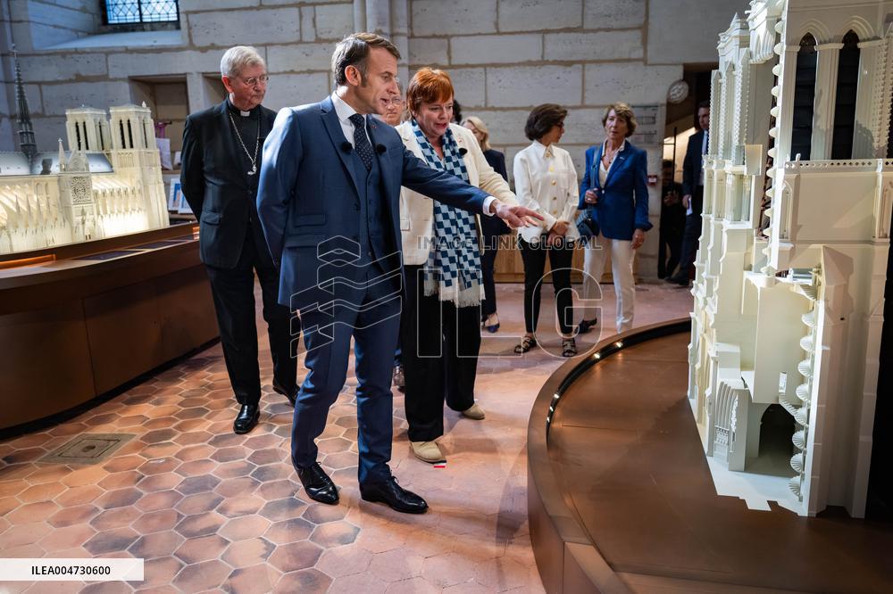 Macron Inauguration of The Towers of Notre-Dame Cathedral - Paris