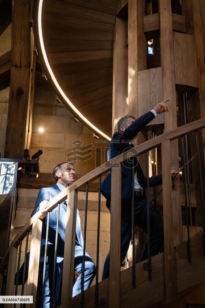 Macron Inauguration of The Towers of Notre-Dame Cathedral - Paris