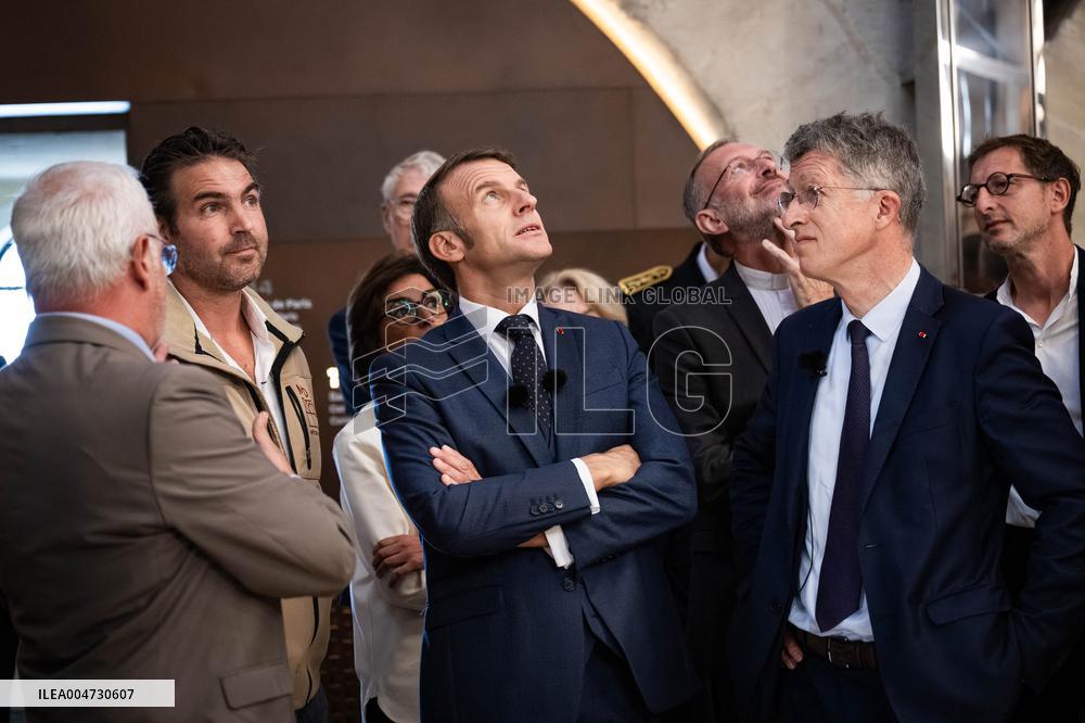 Macron Inauguration of The Towers of Notre-Dame Cathedral - Paris