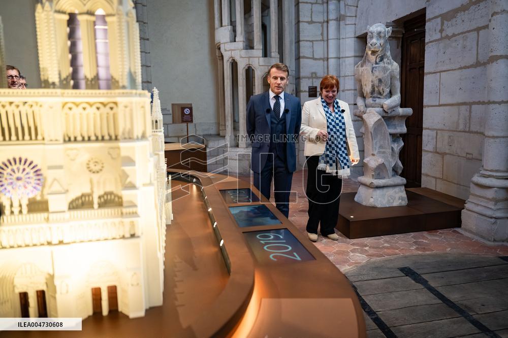 Macron Inauguration of The Towers of Notre-Dame Cathedral - Paris