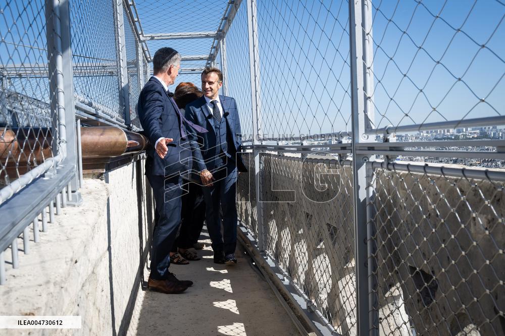 Macron Inauguration of The Towers of Notre-Dame Cathedral - Paris