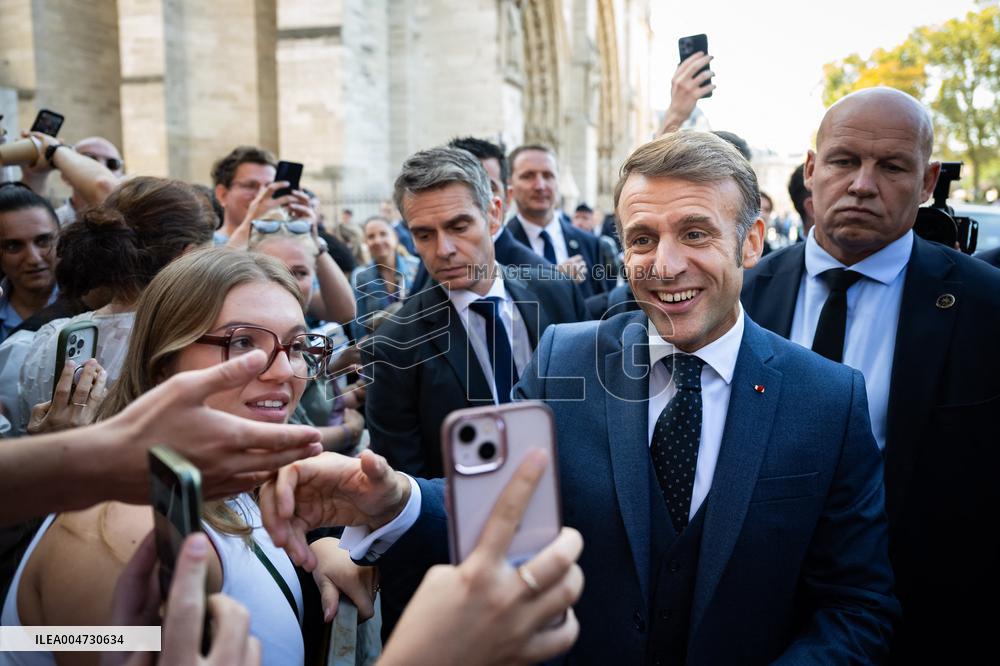 Macron Inauguration of The Towers of Notre-Dame Cathedral - Paris