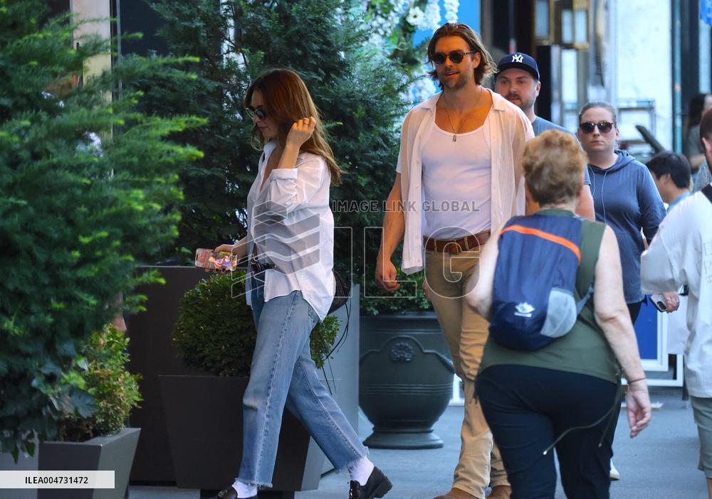 Lily James and Pierson Fode out in Central Park