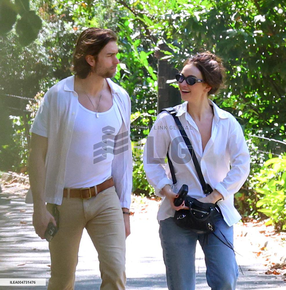 Lily James and Pierson Fode out in Central Park