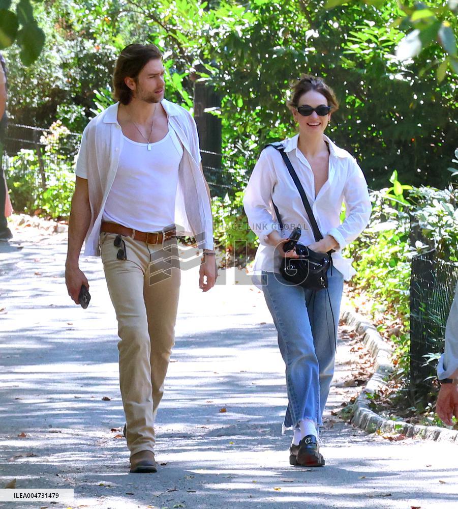 Lily James and Pierson Fode out in Central Park