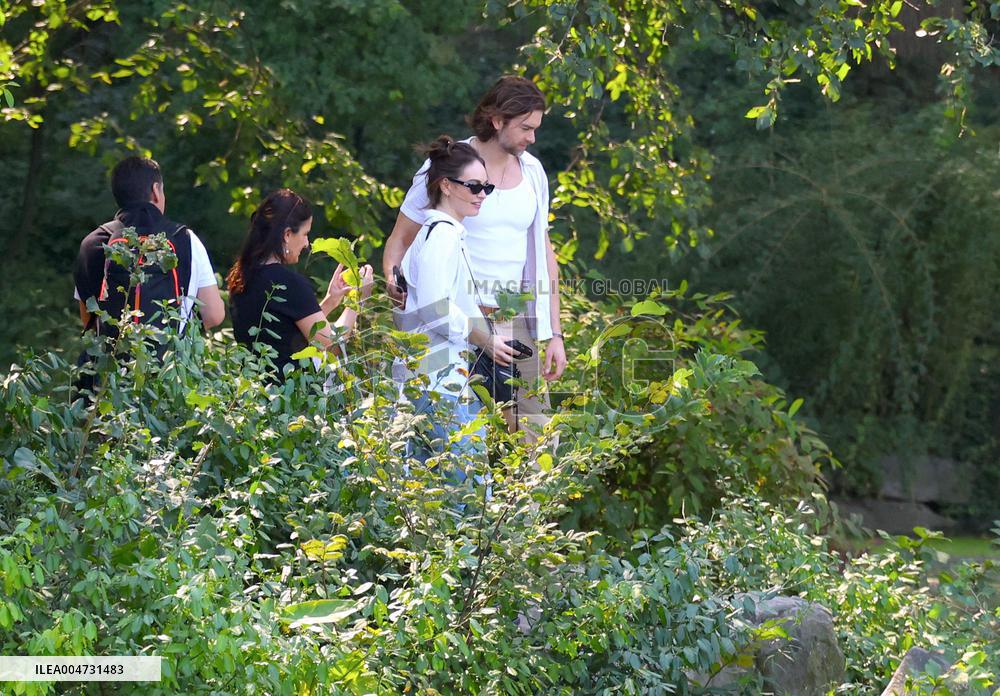 Lily James and Pierson Fode out in Central Park
