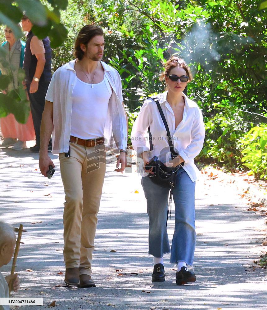 Lily James and Pierson Fode out in Central Park