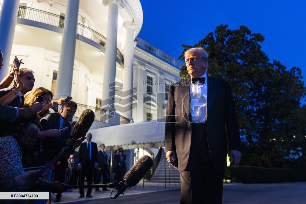 US President Trump departs the White House for Dinner at Mount Vernon