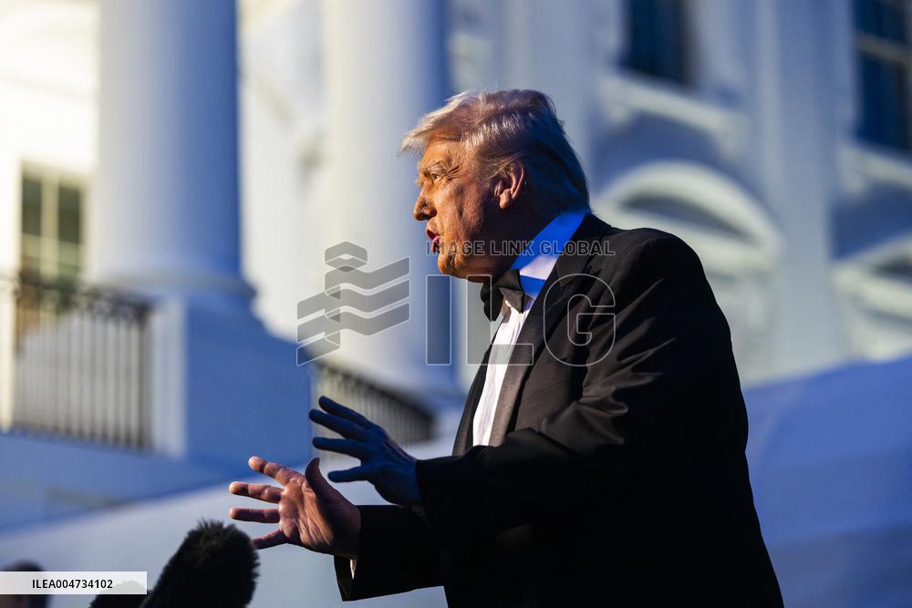 US President Trump departs the White House for Dinner at Mount Vernon