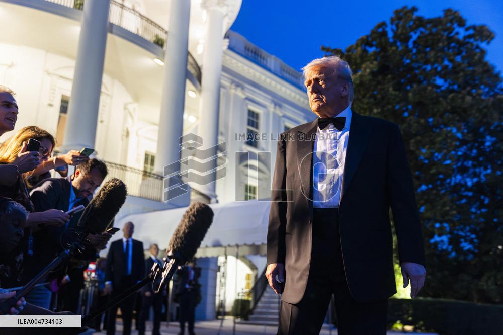 US President Trump departs the White House for Dinner at Mount Vernon