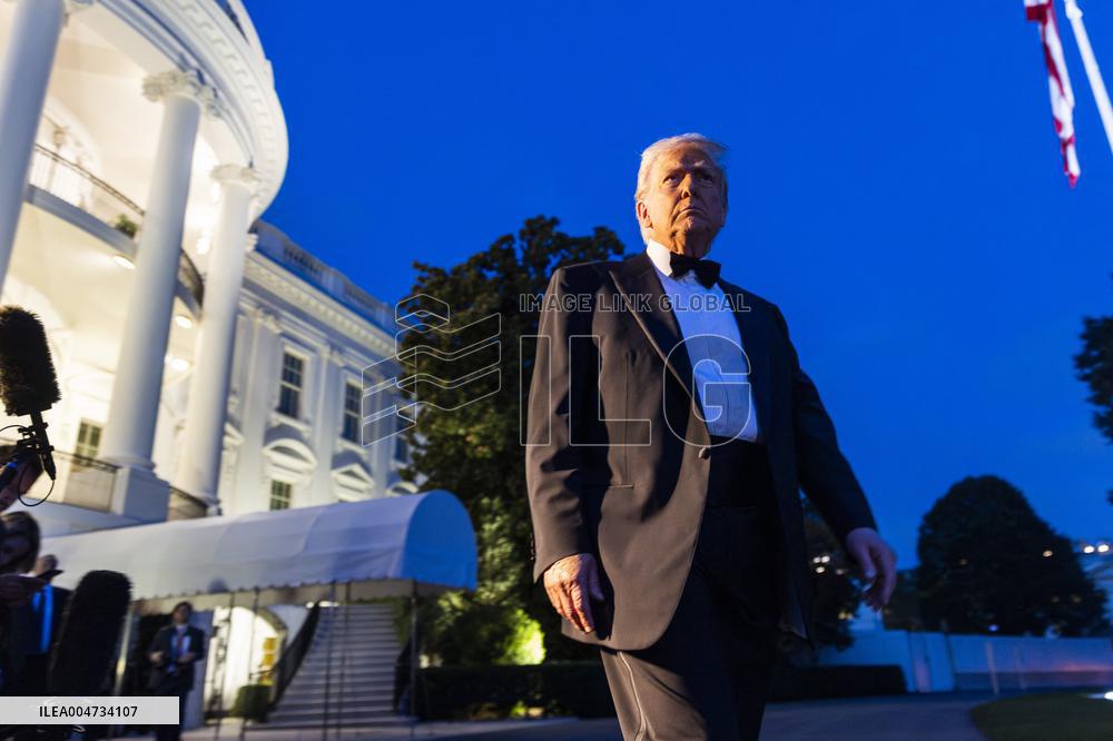 US President Trump departs the White House for Dinner at Mount Vernon