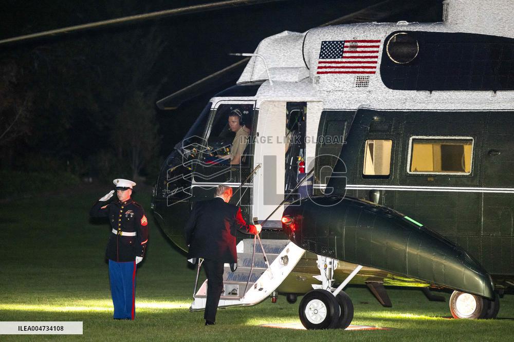 US President Trump departs the White House for Dinner at Mount Vernon
