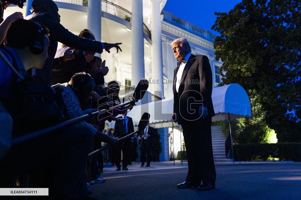 US President Trump departs the White House for Dinner at Mount Vernon