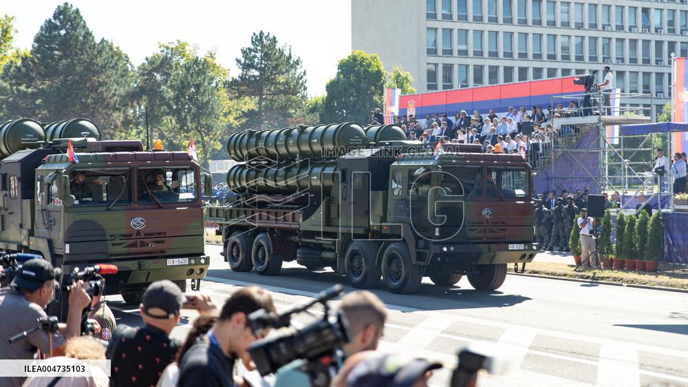 Military parade marking the Day of Serbian Unity