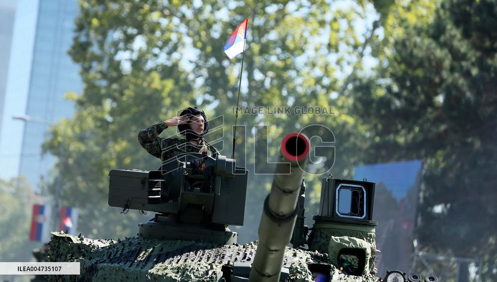 Military parade marking the Day of Serbian Unity