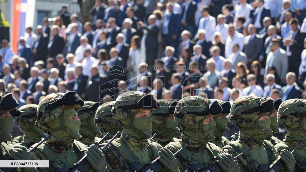 Military parade marking the Day of Serbian Unity
