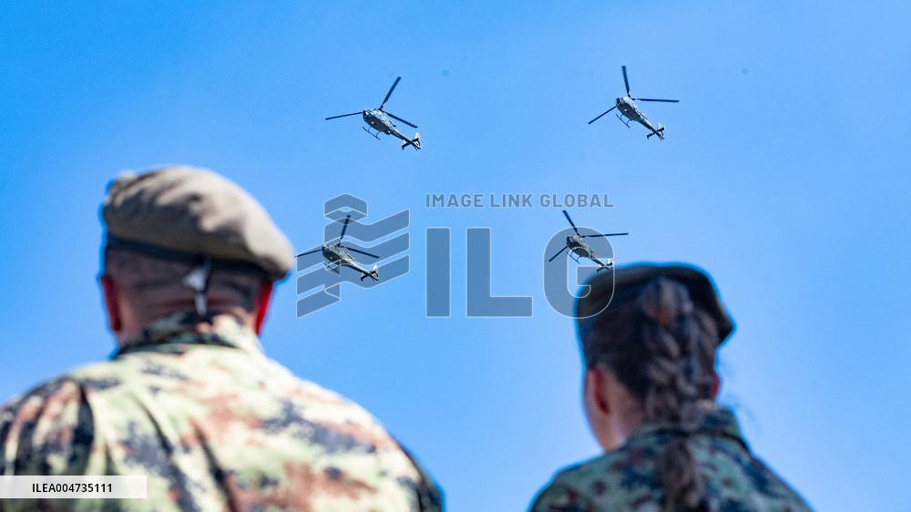Military parade marking the Day of Serbian Unity