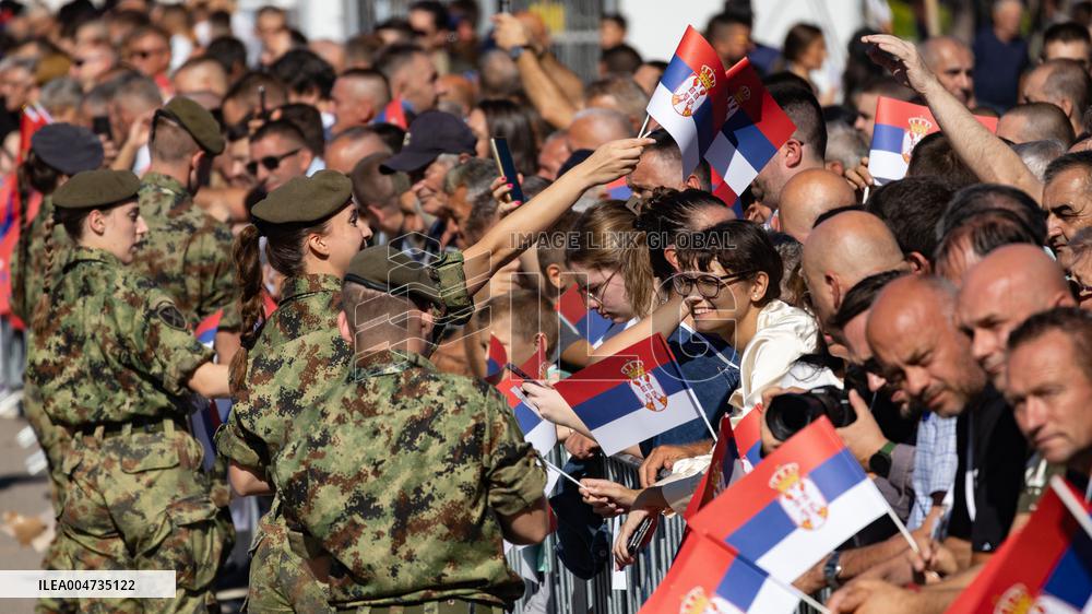 Military parade marking the Day of Serbian Unity