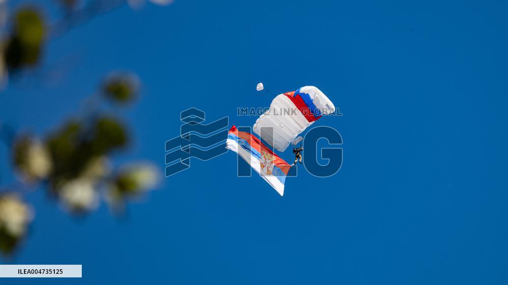 Military parade marking the Day of Serbian Unity