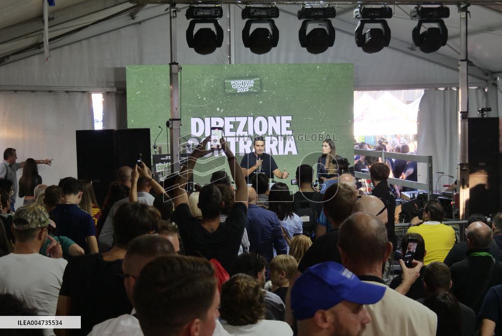 Meeting space organized by the young members of the Salvini League - Pontida