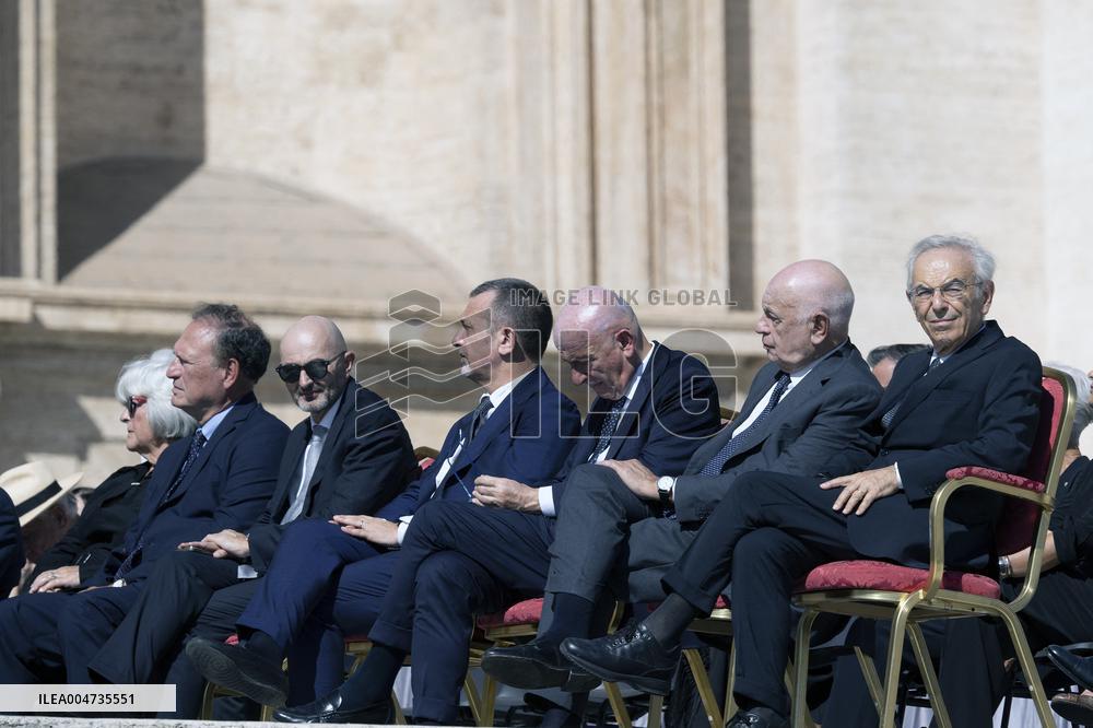 Pope Leo XIV leads an audience as part of the Jubilee of Justice - Vatican