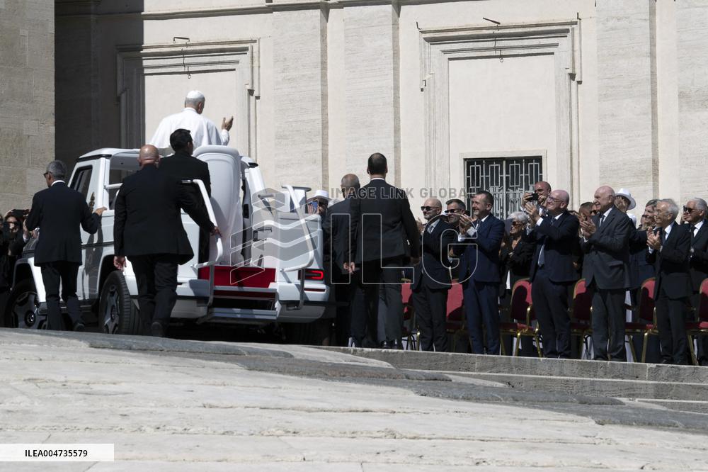 Pope Leo XIV leads an audience as part of the Jubilee of Justice - Vatican