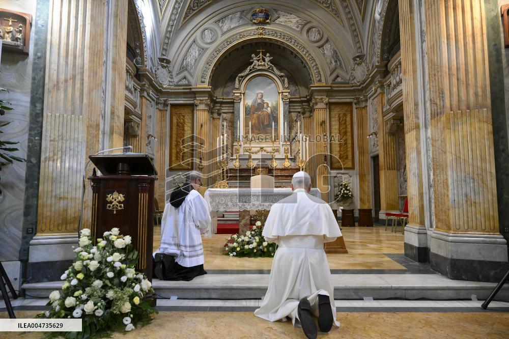 Pope Leo XIV at church of Saint Anne - Vatican