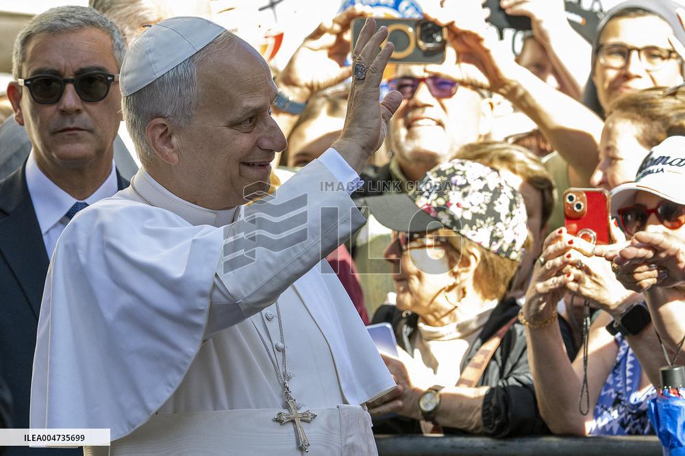 Pope Leo XIV at church of Saint Anne - Vatican