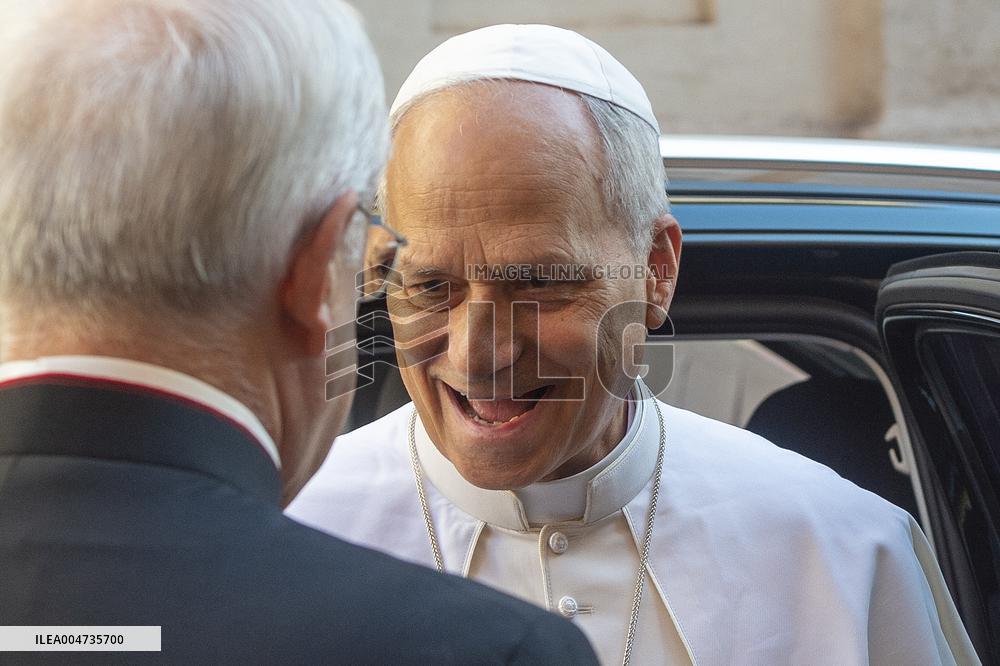 Pope Leo XIV at church of Saint Anne - Vatican