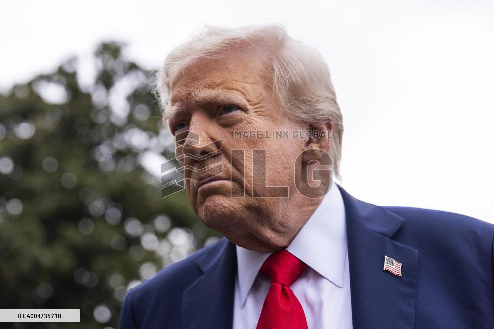 US President Trump departs the White House for Kirk funeral in Arizona