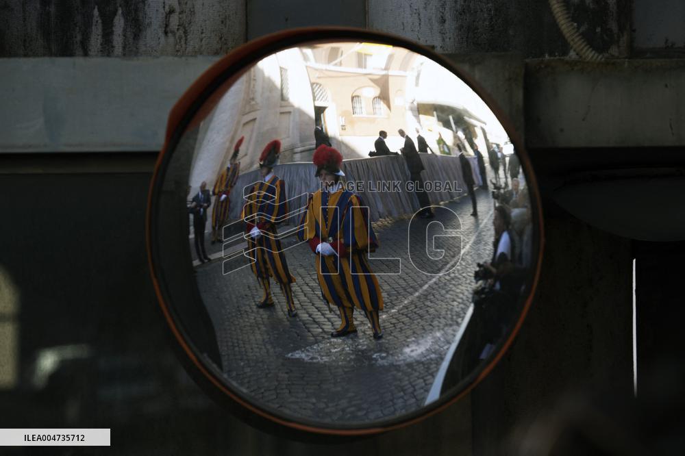 Pope Leo XIV at church of Saint Anne - Vatican