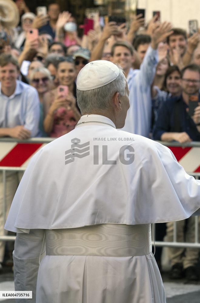 Pope Leo XIV at church of Saint Anne - Vatican