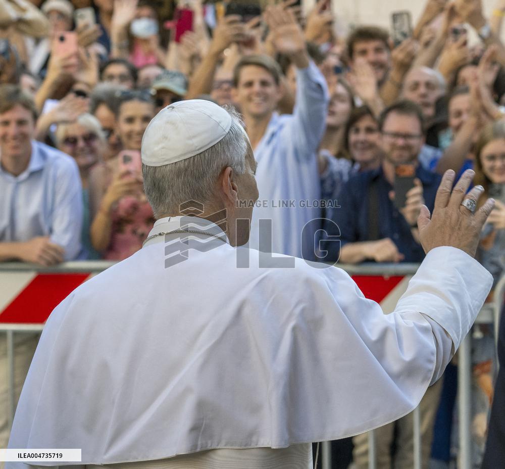 Pope Leo XIV at church of Saint Anne - Vatican