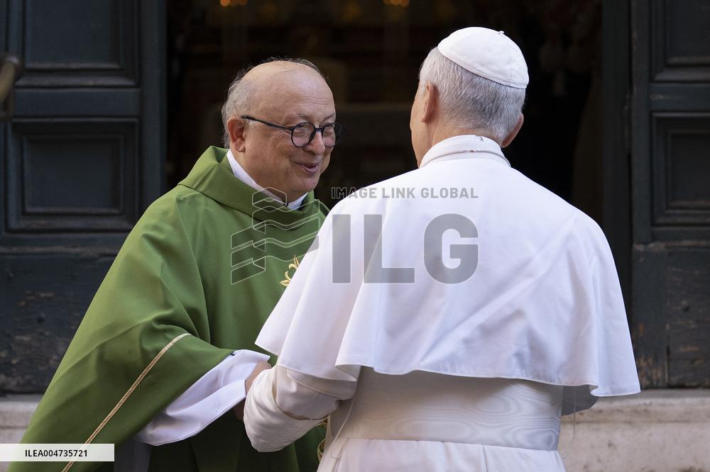 Pope Leo XIV at church of Saint Anne - Vatican