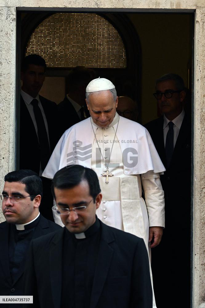 Pope Leo XIV at church of Saint Anne - Vatican