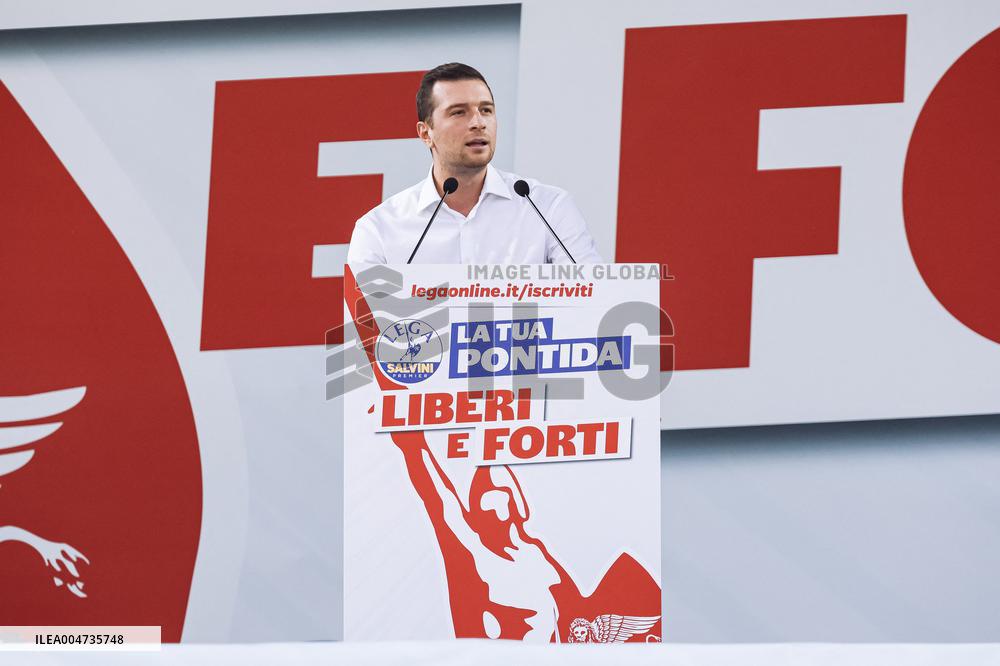 Jordan Bardella at Annual rally of Salvini's League - Pontida