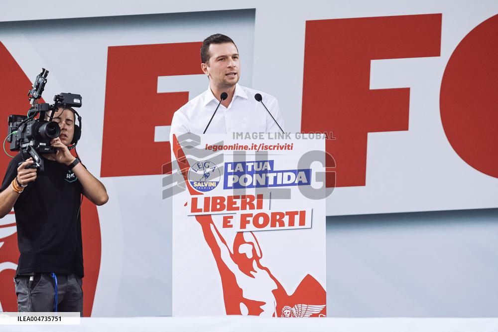 Jordan Bardella at Annual rally of Salvini's League - Pontida