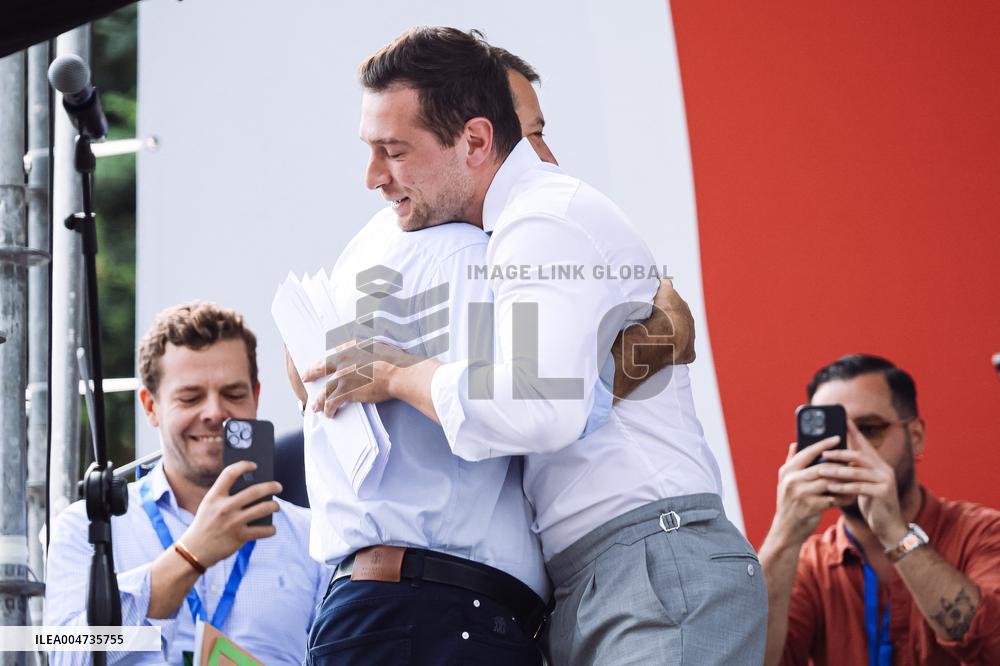 Jordan Bardella at Annual rally of Salvini's League - Pontida