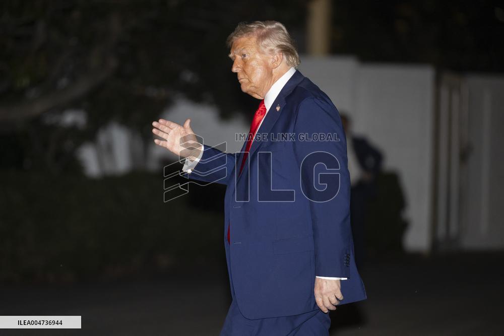 US President Trump returns to the White House from Kirk funeral in Arizona