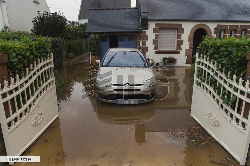 Heavy Rain and Flooding in The Cotes-D'armor Region - France