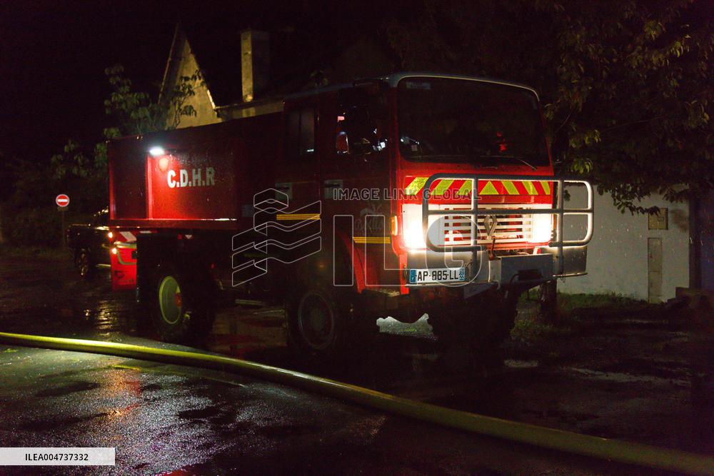 Heavy Rain and Flooding in The Cotes-D'armor Region - France