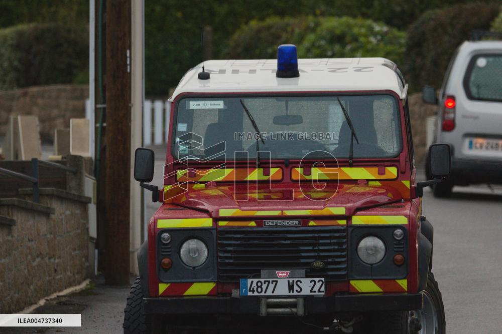 Heavy Rain and Flooding in The Cotes-D'armor Region - France