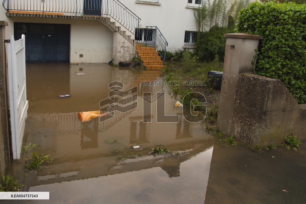 Heavy Rain and Flooding in The Cotes-D'armor Region - France