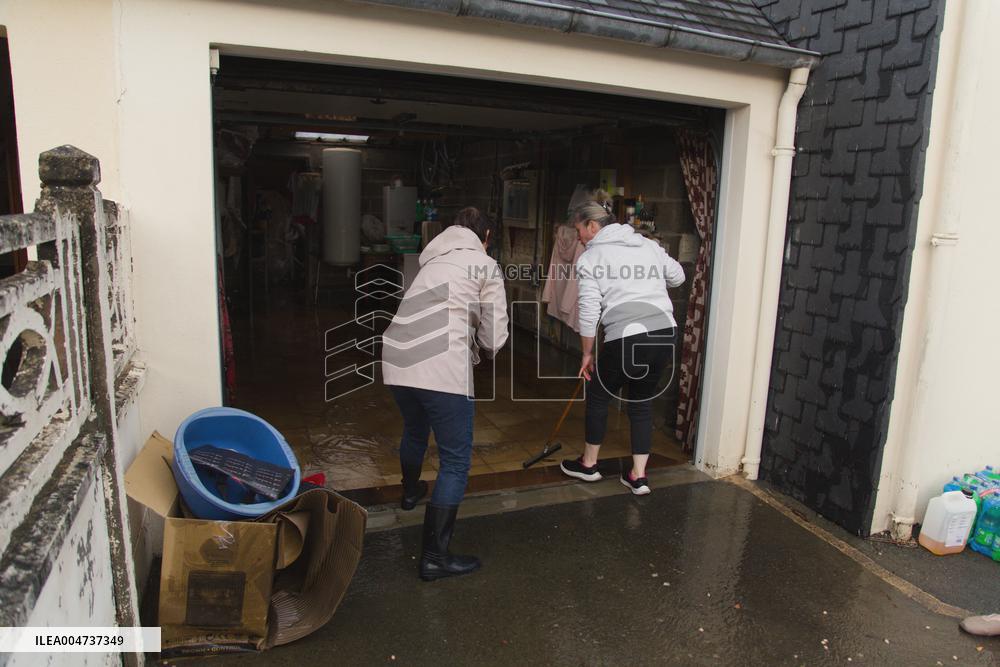 Heavy Rain and Flooding in The Cotes-D'armor Region - France