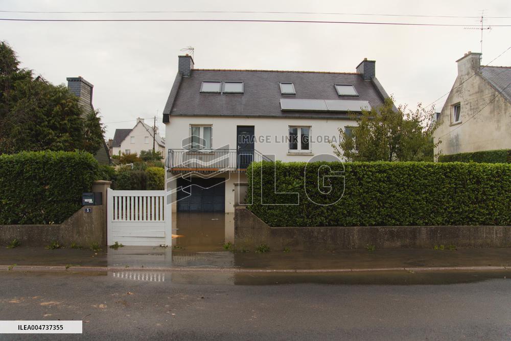 Heavy Rain and Flooding in The Cotes-D'armor Region - France
